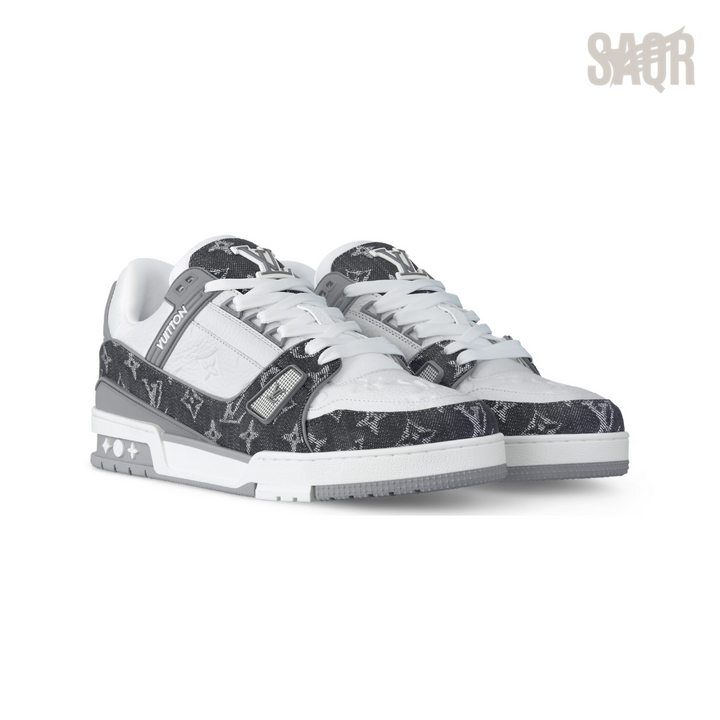 Louis Vuitton LV Trainer Sneakers – White & Grey - View 2