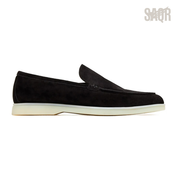 Loro Piana Walk Suede Loafers Black Summer - View 1