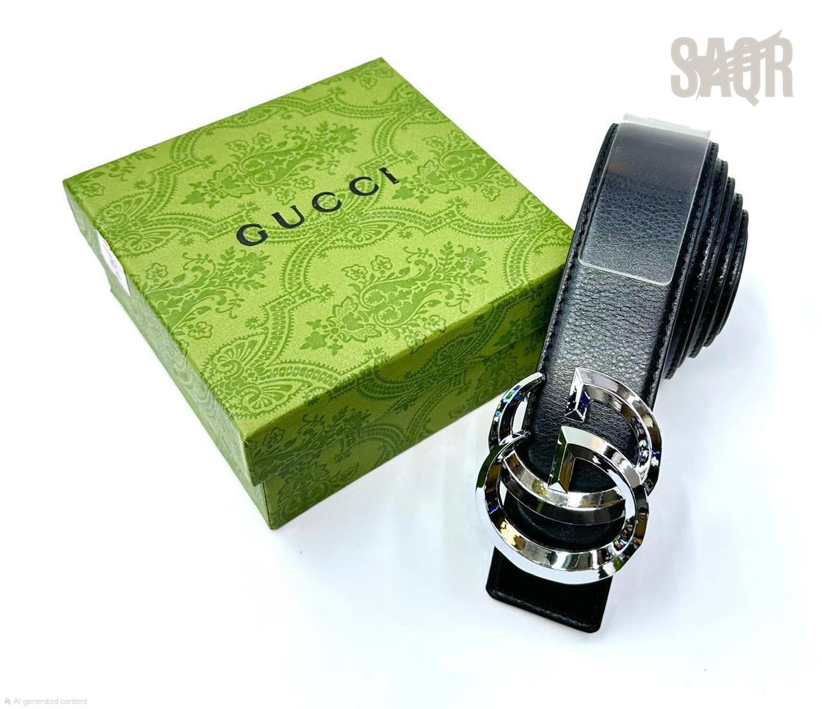 Gucci | Framed G Reversible Belt – Black / Silver / Gold – Product Image 1