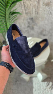 Loro Piana Summer Walk Suede Loafers – Dark Navy - View 5
