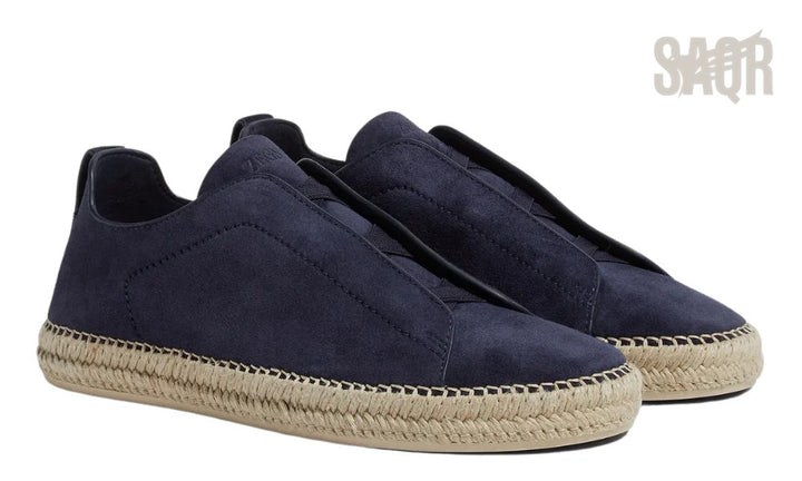 Zegna Footwear | Triple Stitch Espadrille Dark Blue