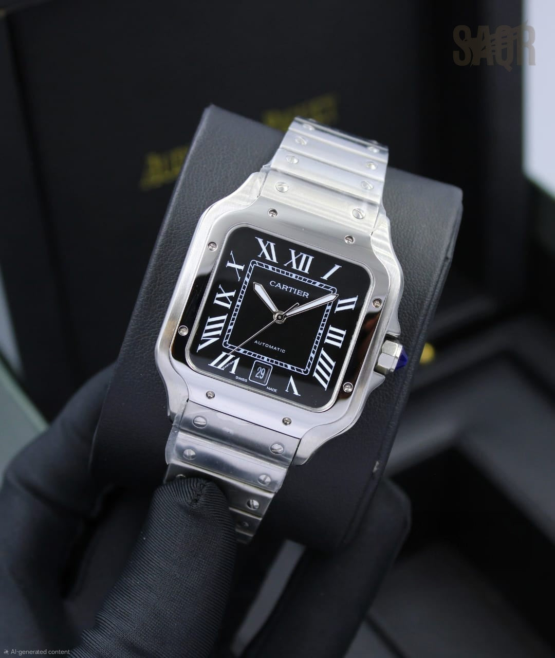 Cartier Santos de Cartier Dual Time (Black Dial)