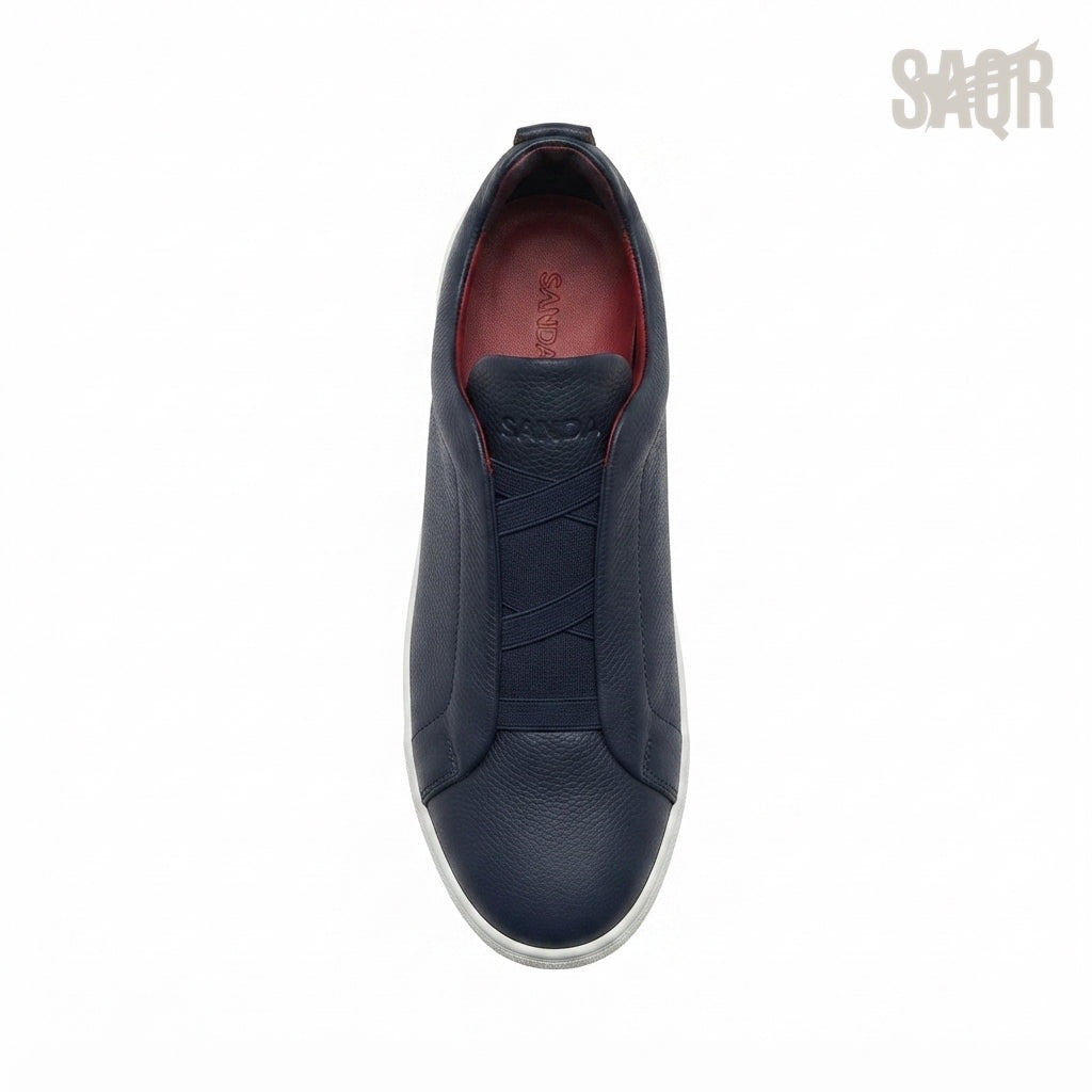 Zegna Triple Stitch Sneakers – Black - View 2
