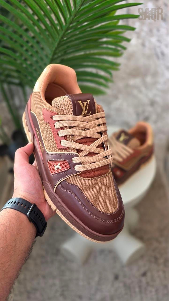 Louis Vuitton LV Trainer Sneaker – Maroon & Brown - View 5