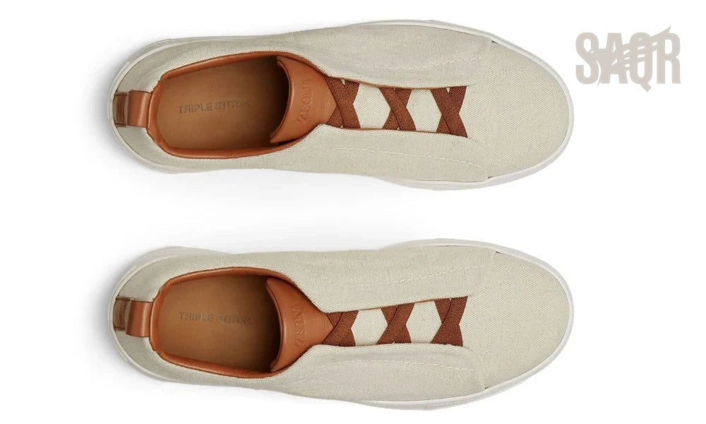 Zegna Footwear | Triple Stitch Suede White