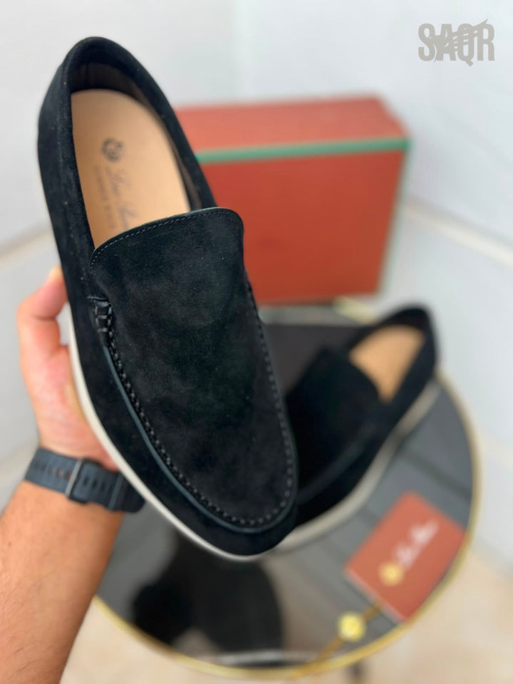 Loro Piana Suede Summer Sneakers – Black - View 2