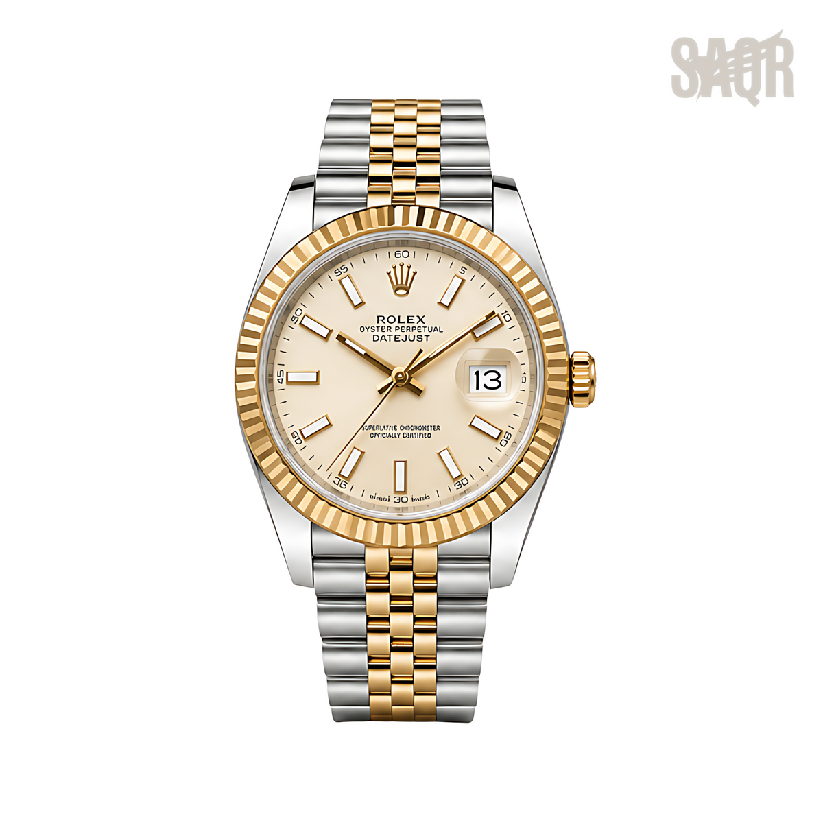 Rolex Datejust Champagne Dial Two Tone Silver Gold Watch - image 1