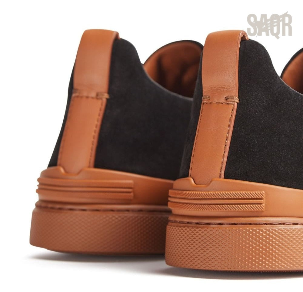 Zegna Footwear | Triple Stitch Suede Black
