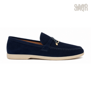 Loro Piana Summer Walk Suede Loafers – Navy Blue - View 1