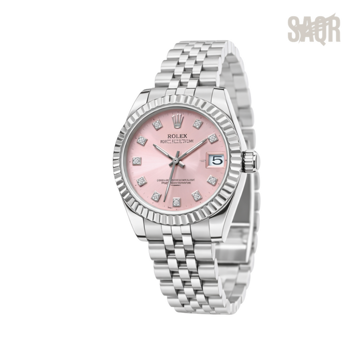 Rolex Watch | Datejust Pink Dial Fluted Bezel & Jubilee Watch