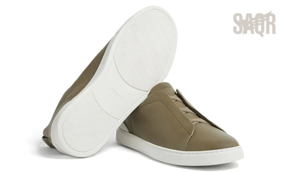Zegna Footwear | Triple Stitch Olive Green