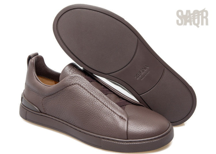 Zegna Footwear | Triple Stitch Chocolate