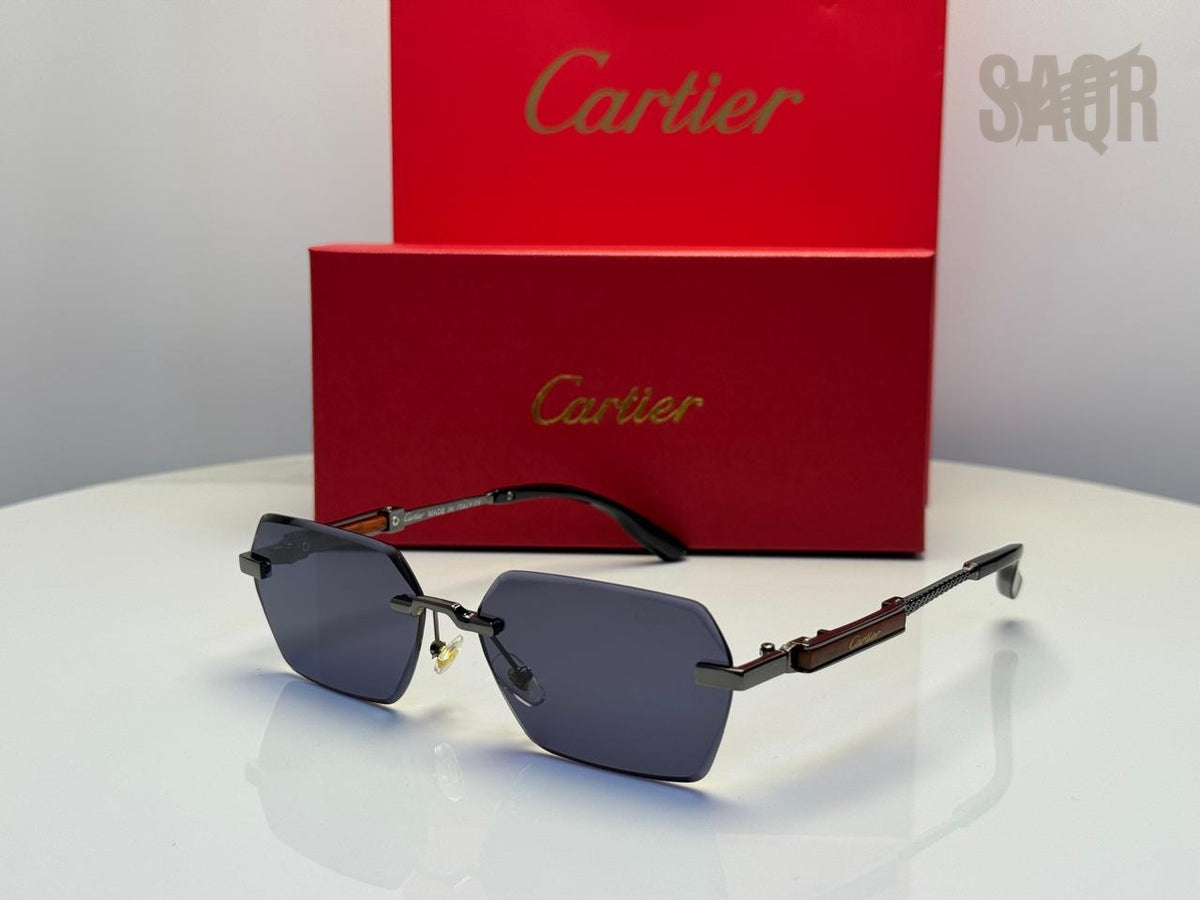 Cartier Panthère de Cartier Rectangular Sunglasses (Gold/Red)