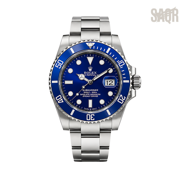 Rolex Submariner Date Blue Dial Silver Watch - image 1