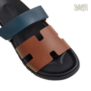 Hermès Chypre Sandals – Gold / Bleu Céleste - View 2