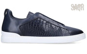 Zegna Triple Stitch Sneaker - Navy Blue | Men