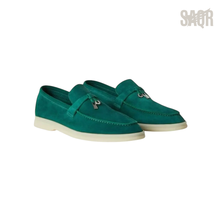 Loro Piana Summer Charms Loafers – Forest Leaves - View 1