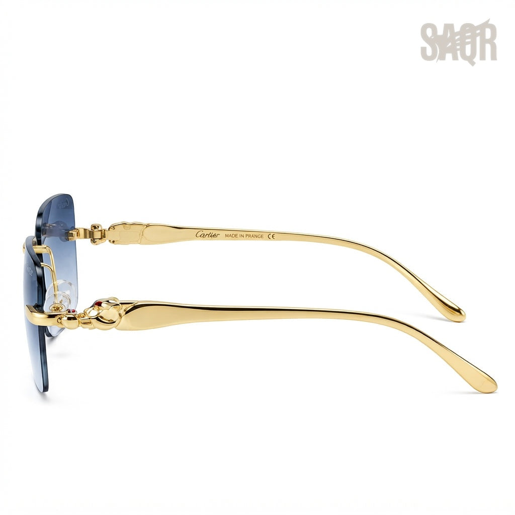 Cartier Sunglasses Gold-Tone – Blue Gradient - View 2