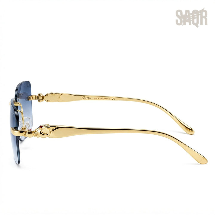 Cartier Sunglasses Gold-Tone – Blue Gradient - View 2