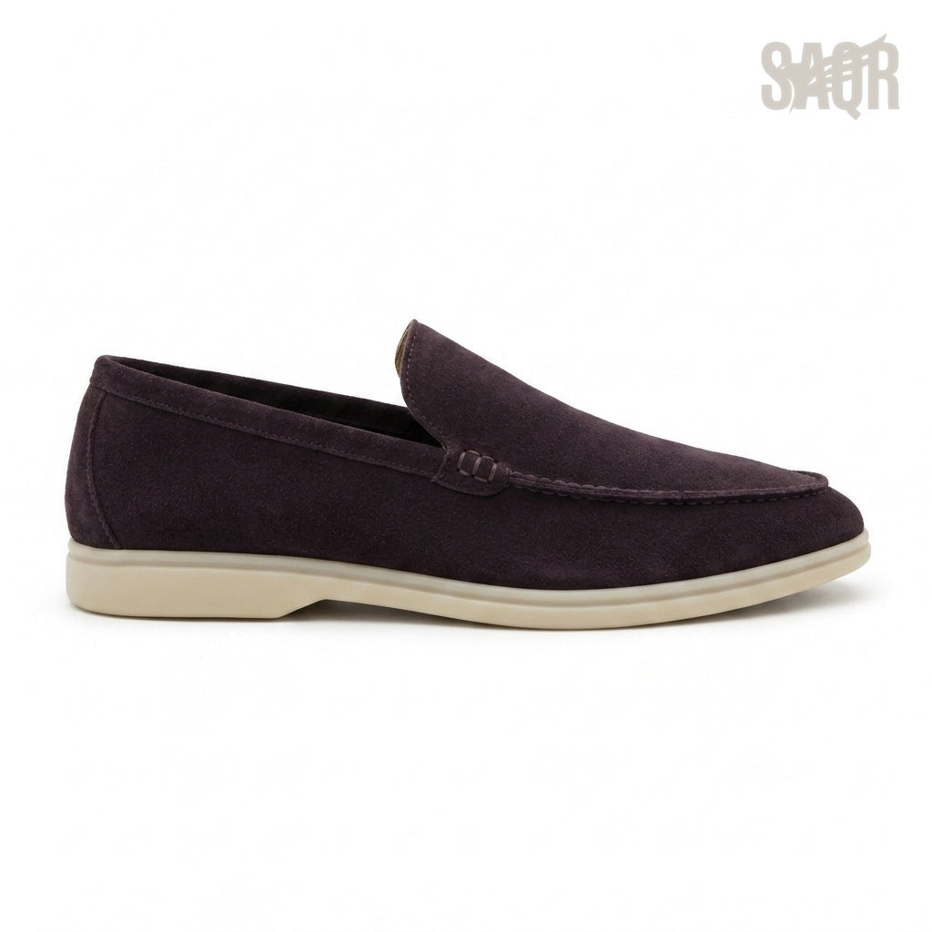 Loro Piana Suede Loafers – Dark Plum - View 1