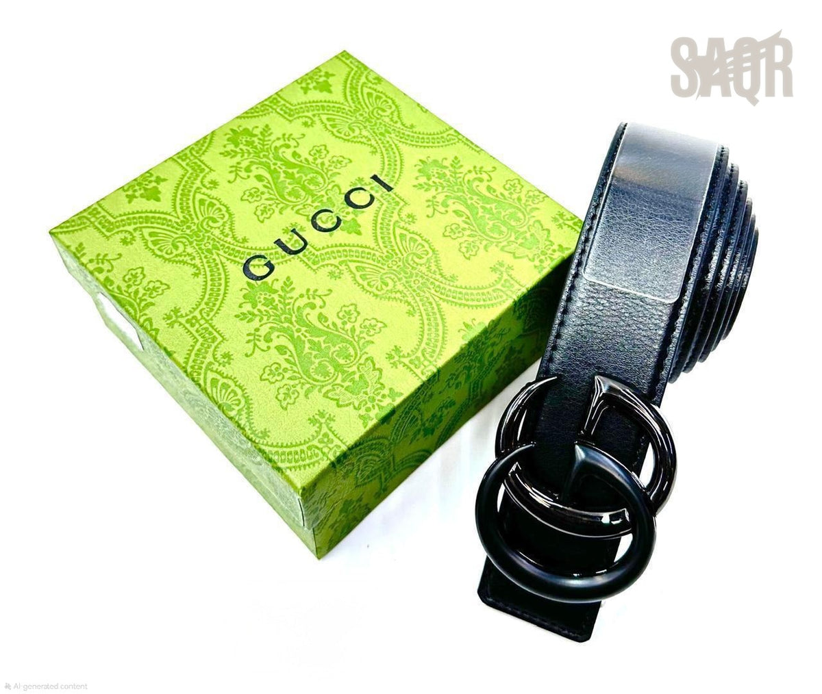 Gucci | Interlocking G Belt – Black / with Distressed Silver Hardware – Product Image 1