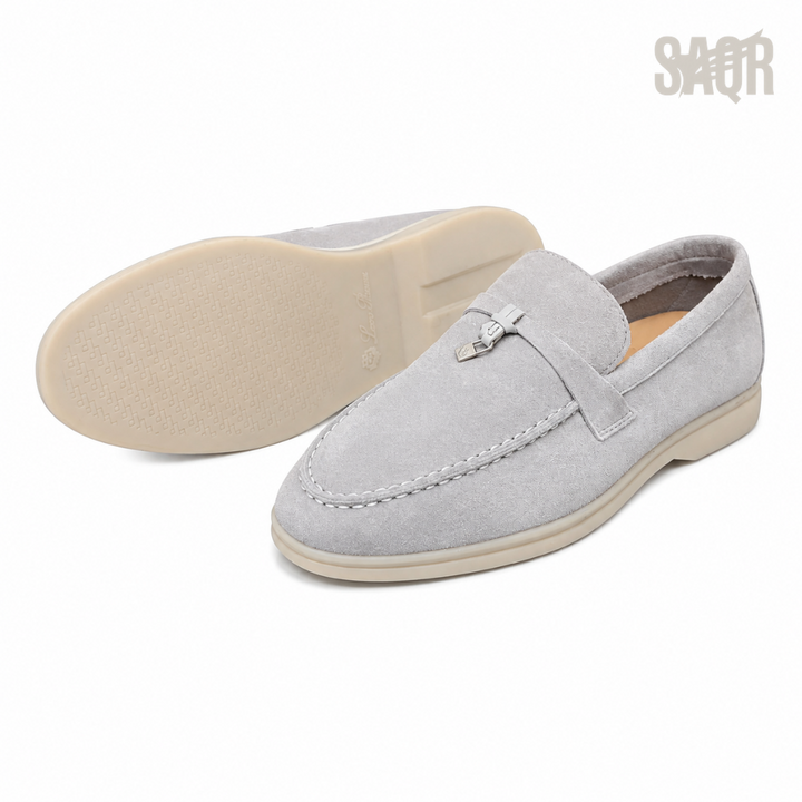 Loro Piana Summer Walk Loafers – Light Grey - View 2