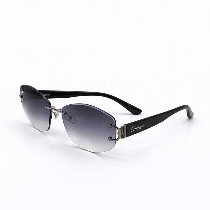 Cartier | Slim Black Aviator Sunglasses