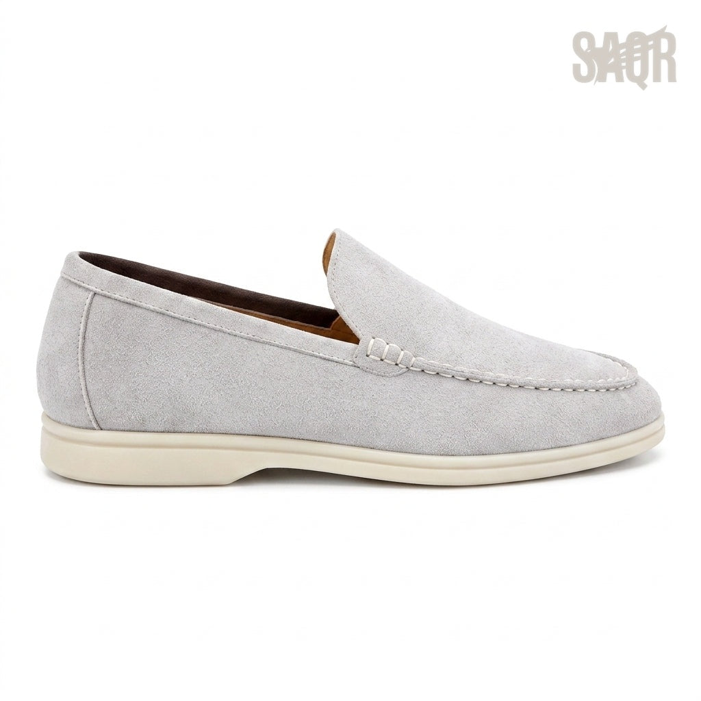 Loro Piana Suede Loafers – Light Grey - View 2