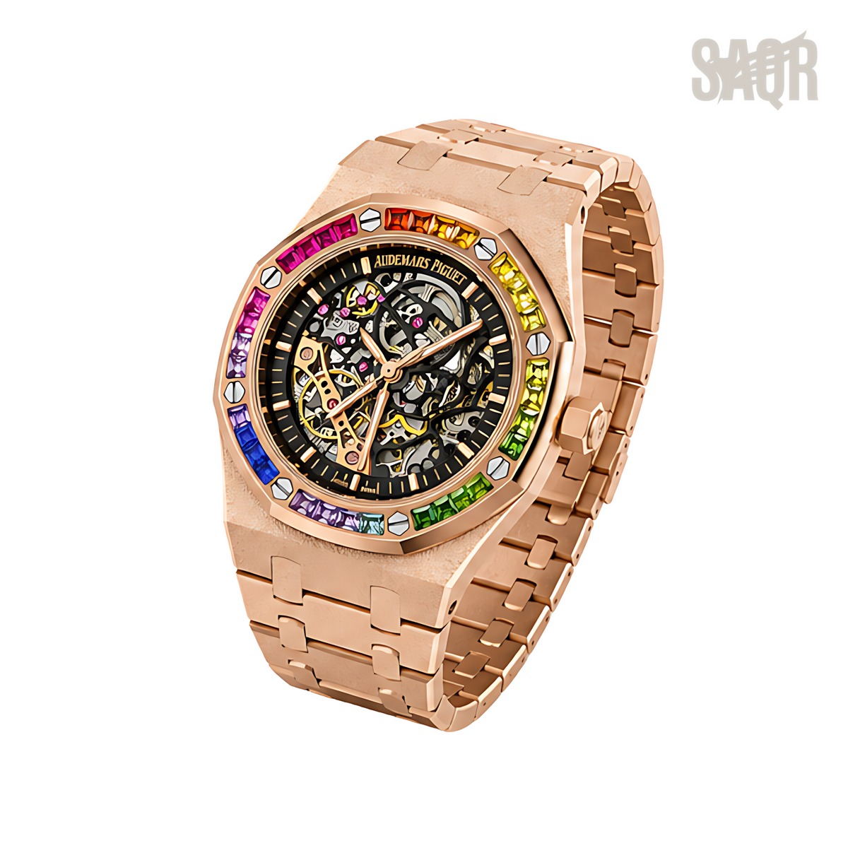 Audemars Piguet Royal Oak Rainbow Frosted Rose Gold Watch - image 2