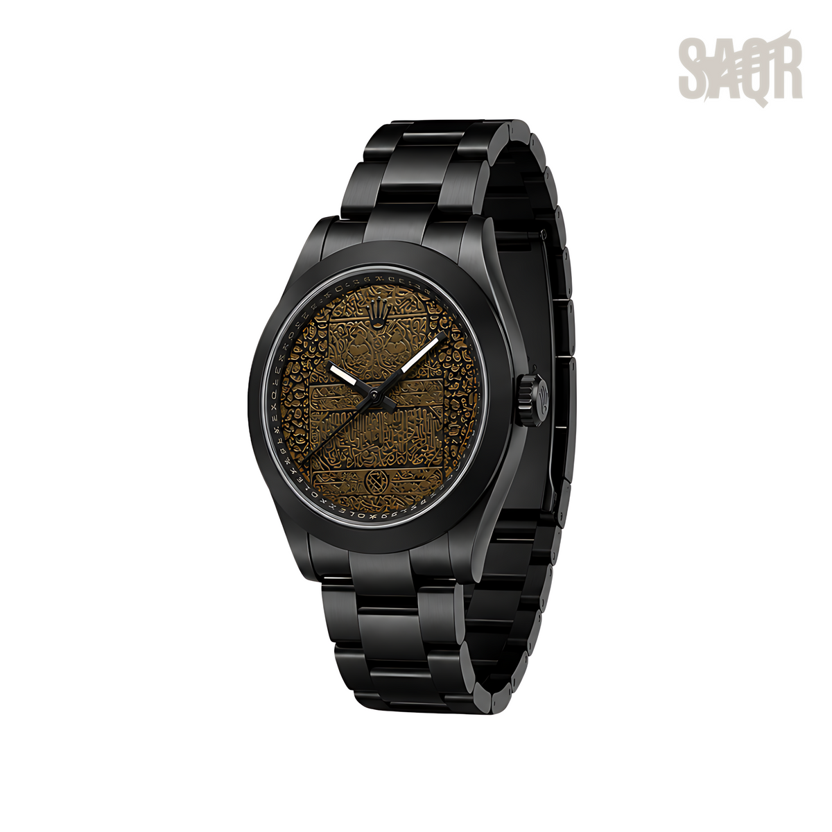 Rolex Milgauss Arabic Gold Dial Matte Black Watch - image 2