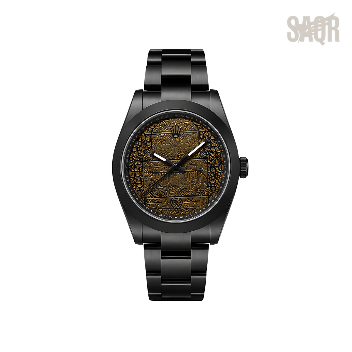 Rolex Milgauss Arabic Gold Dial Matte Black Watch - image 1