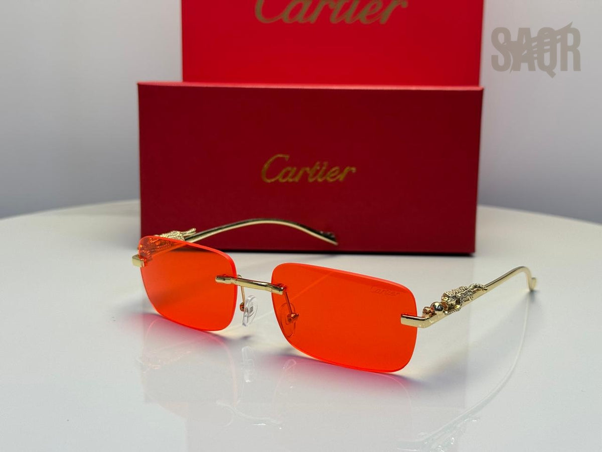 Cartier Panthère de Cartier Rectangular Glasses (Gold/Clear)