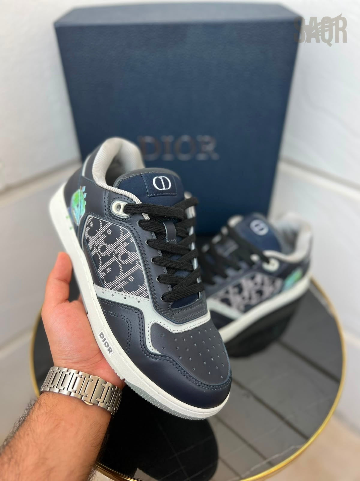 Dior x Otani Workshop B27 Low-Top Sneakers – Black - View 2