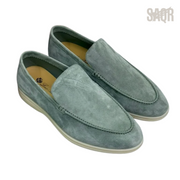 Loro Piana Summer Suede Loafers – Green - View 4