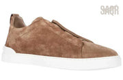 Zegna Footwear | Triple Stitch Suede Tobacco