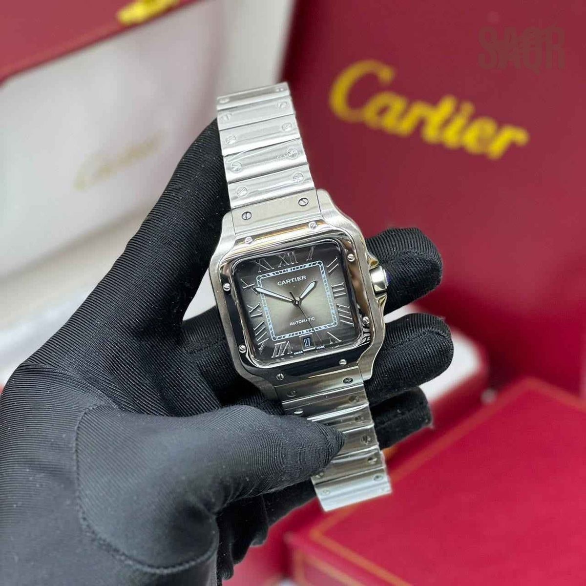 Cartier Watch |  Santos de Cartier Silver Black