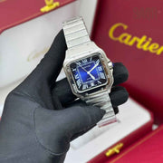 Cartier Watch | Santos de Steel Blue Dial