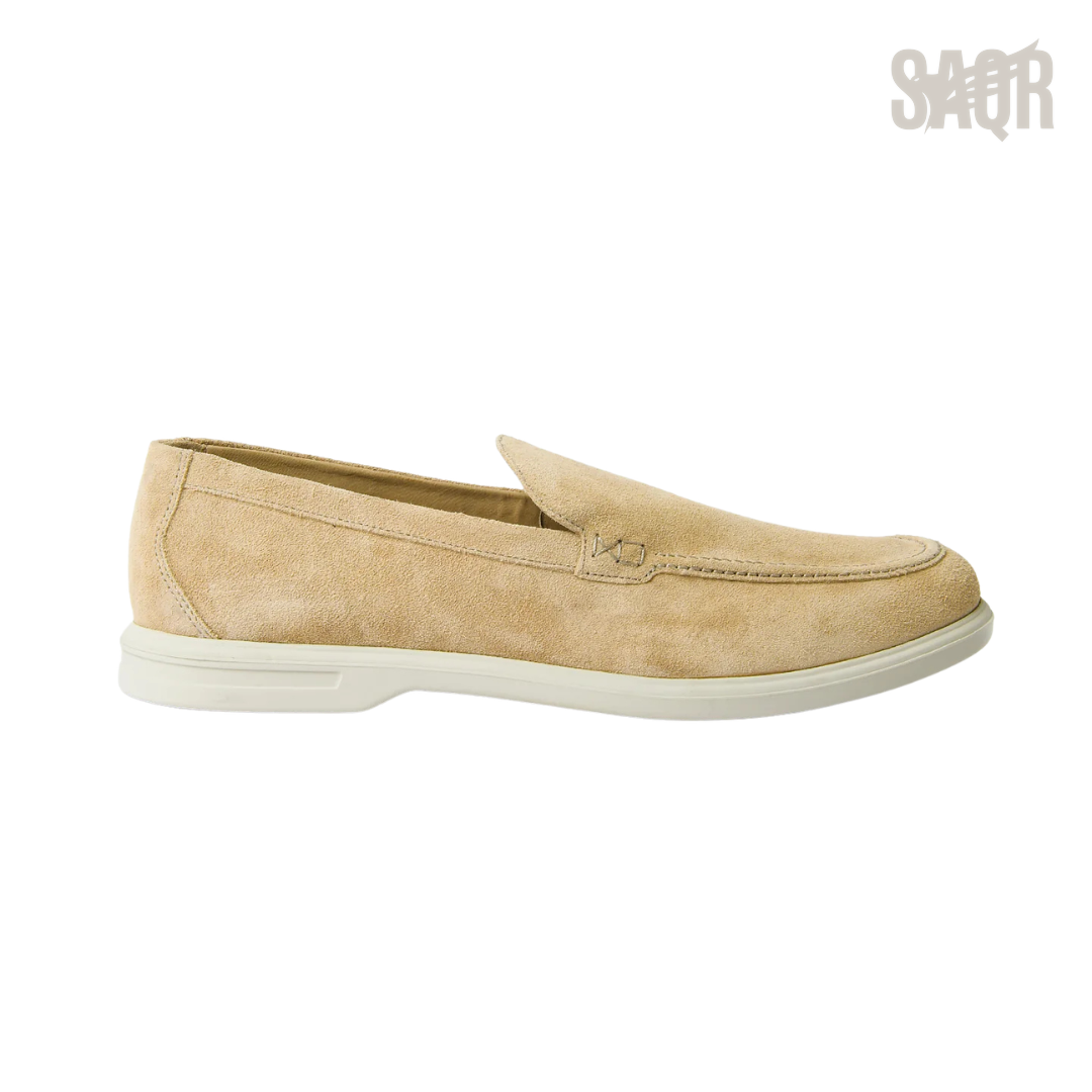 Loro Piana Summer Walk Suede Loafers – Light Beige - View 1