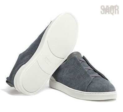 Zegna Footwear | Triple Stitch Grey