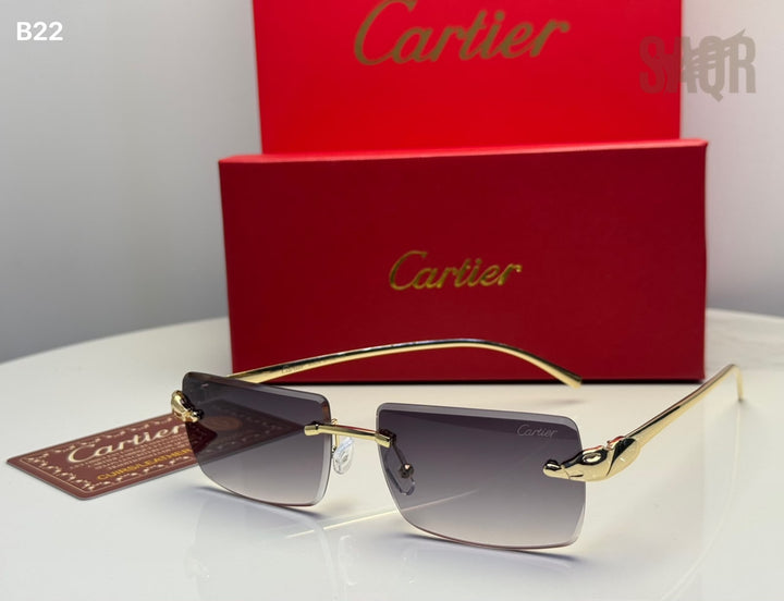 Cartier Sunglasses Rimless Glasses Black-Shade - View 2