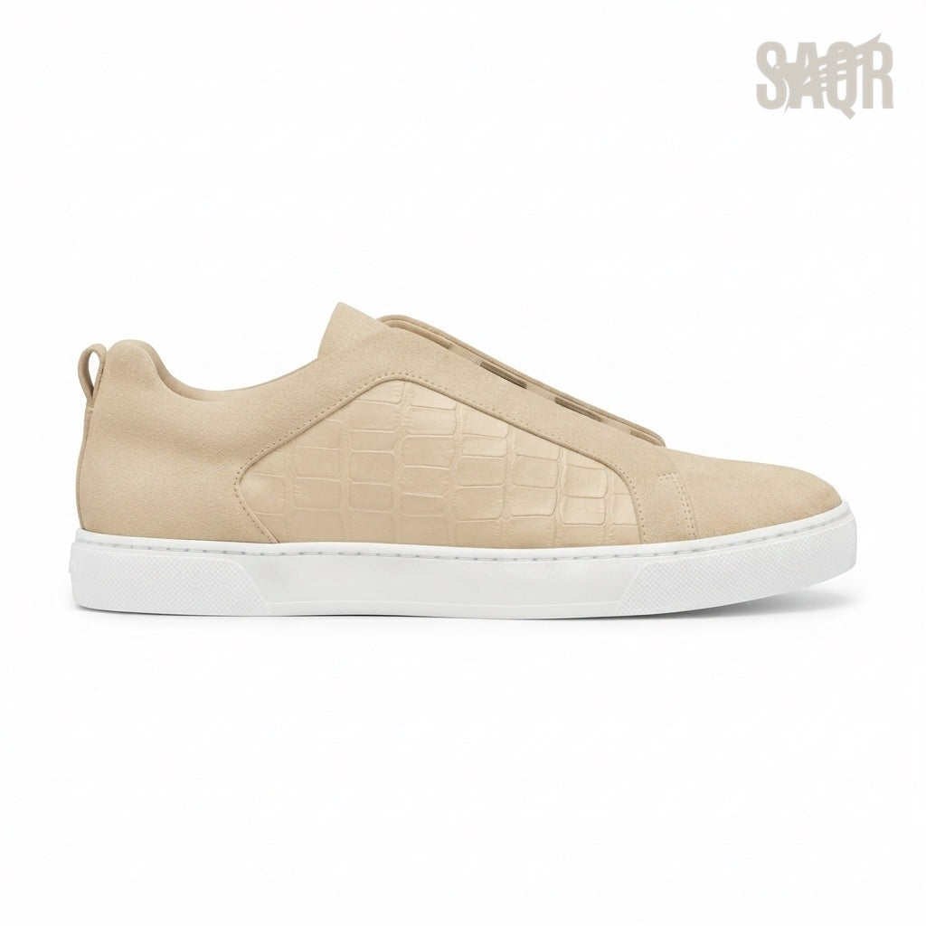 Zegna Triple Stitch Sneakers – Beige - View 1