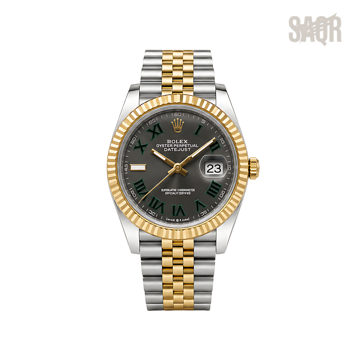 Rolex Datejust Wimbledon Dial Two Tone Silver Gold Watch - image 1