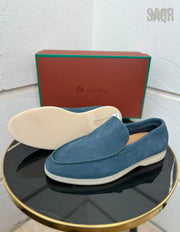 Loro Piana Summer Walk Loafers – Light Blue - View 5
