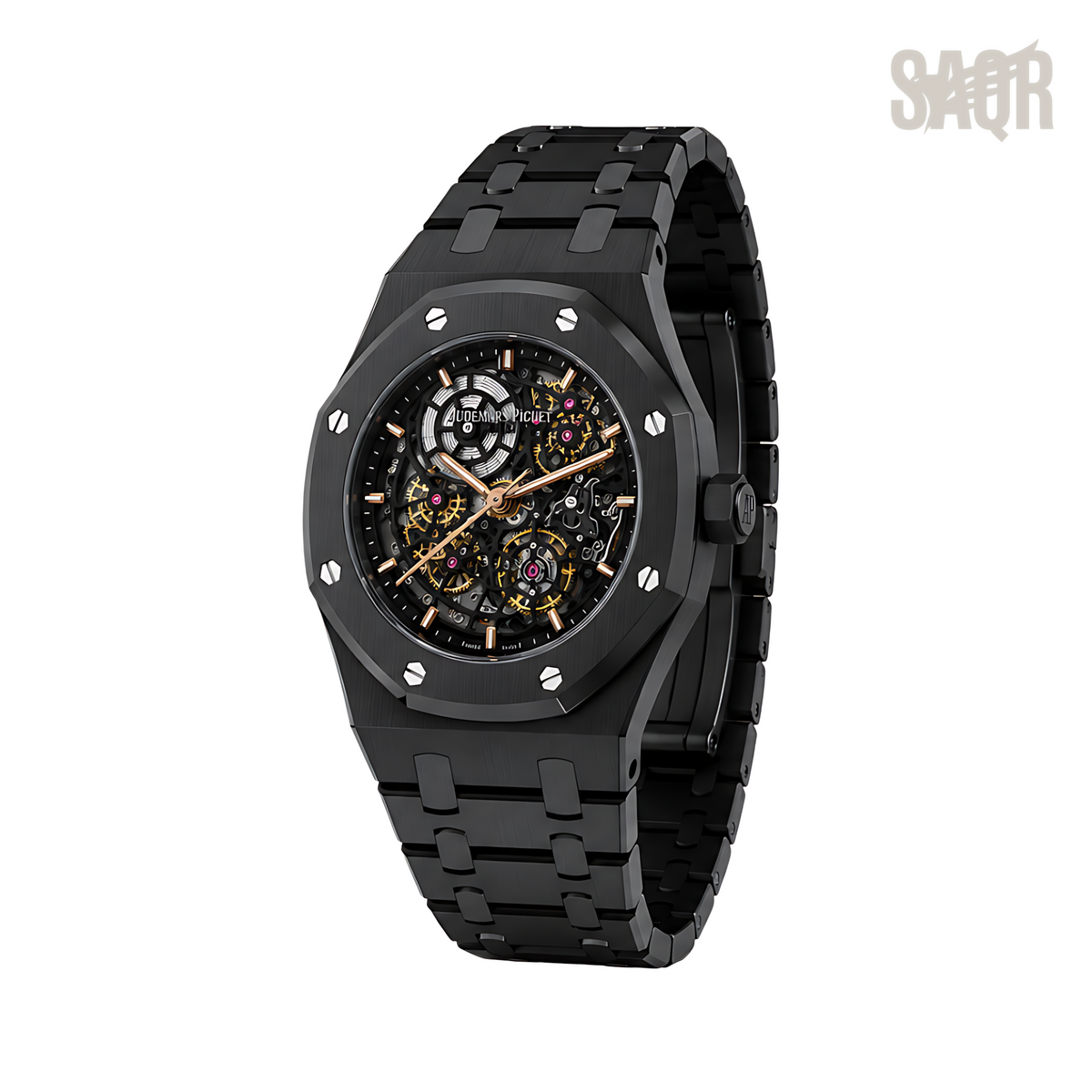 Audemars Piguet Royal Oak Double Balance Black Dial Wheel Skeleton Black Watch - image 2