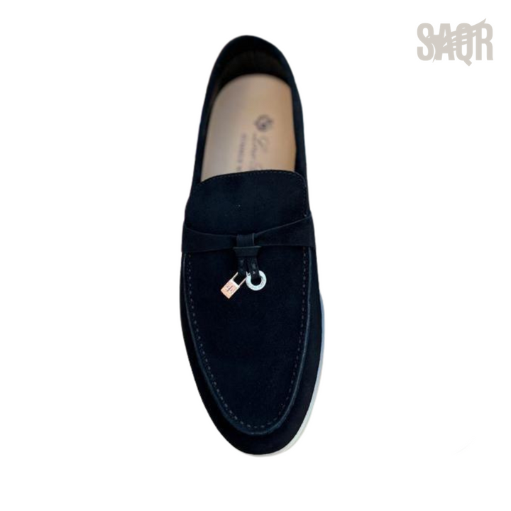Loro Piana Summer Walk Suede Loafers – Black - View 2