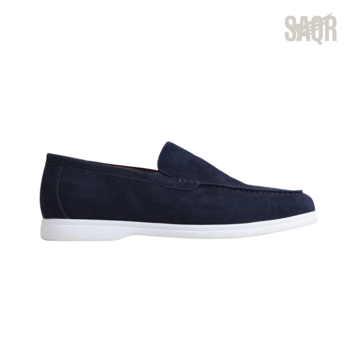 Loro Piana Summer Walk Suede Loafers – Dark Navy - View 1