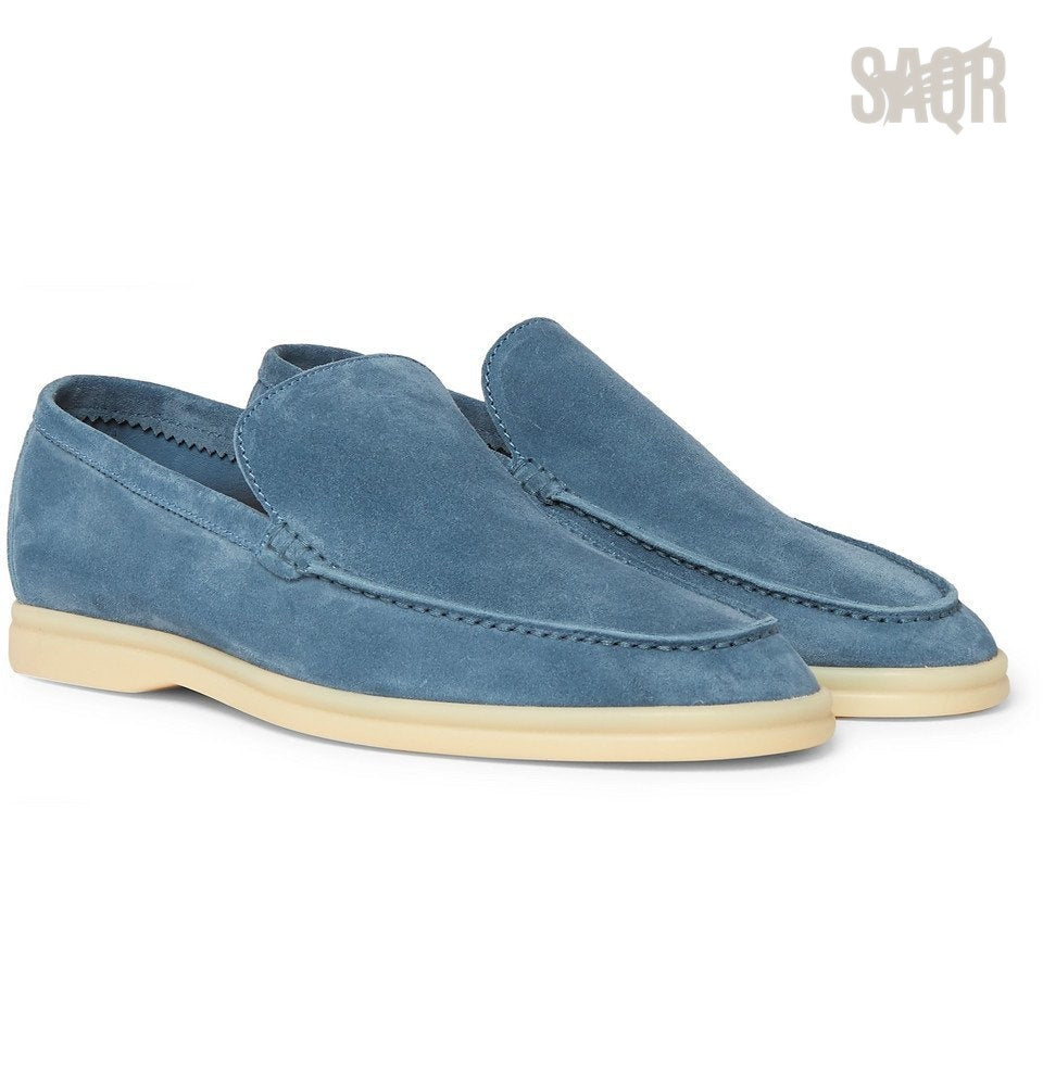 Loro Piana Summer Walk Loafers – Light Blue - View 2