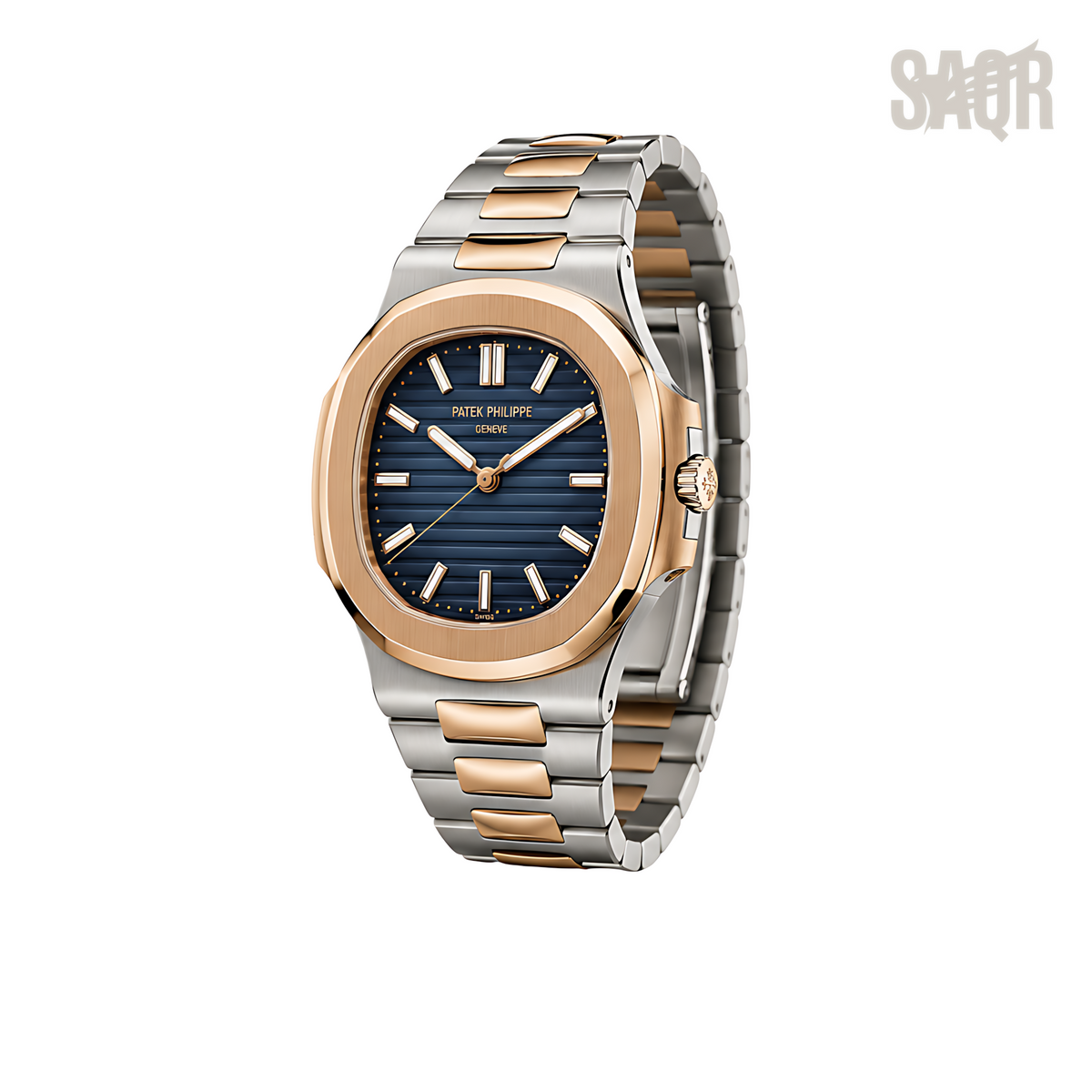 Patek Philippe Nautilus 5711 Blue Dial Two Tone Silver Rose Gold Watch - image 2