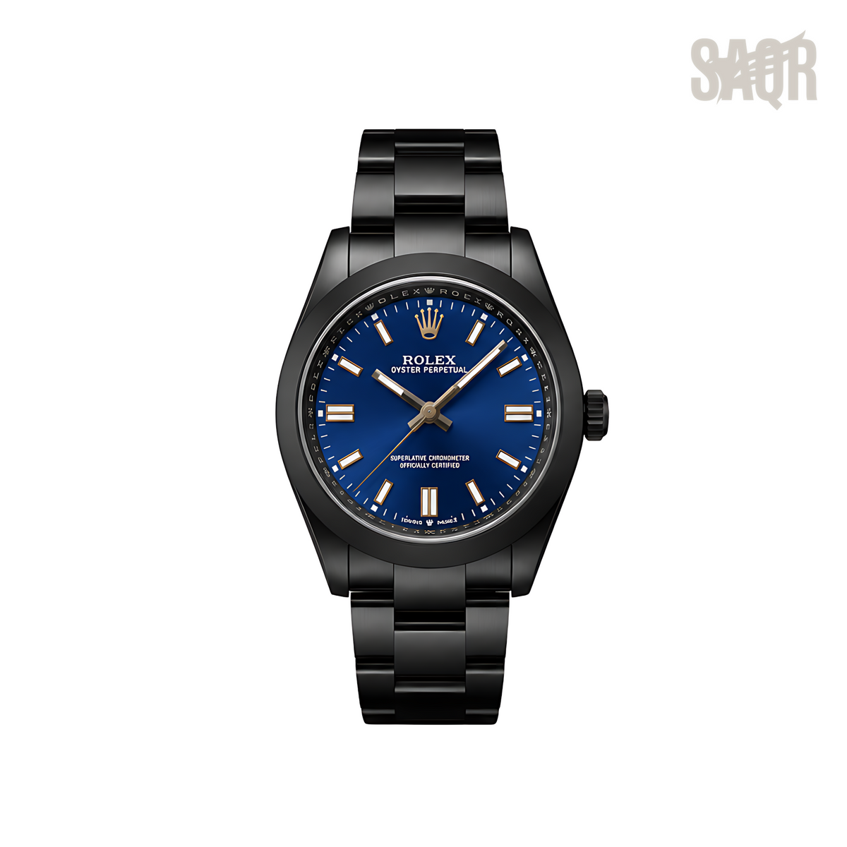 Rolex Oyster Perpetual Blue Dial Matte Black Watch - image 1