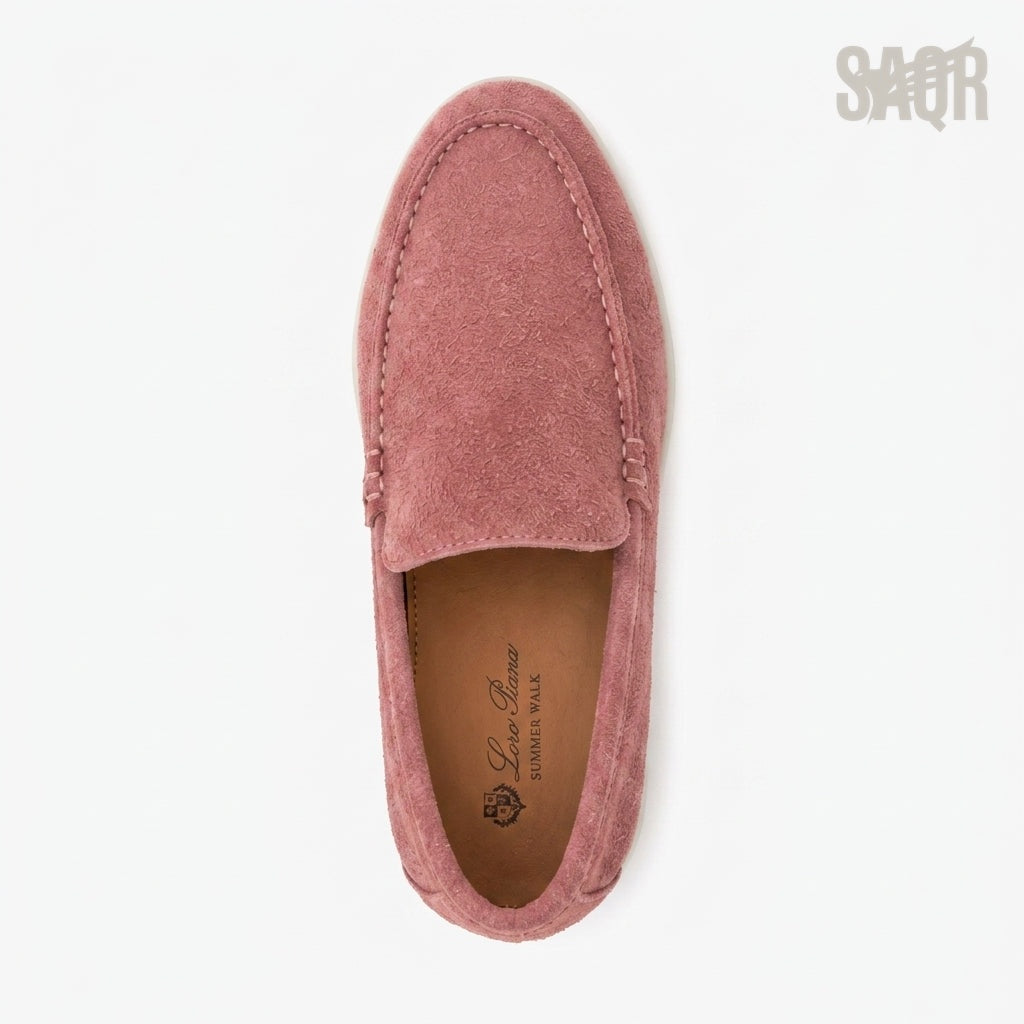 Loro Piana Suede Slip-On Loafers – Pink - View 1